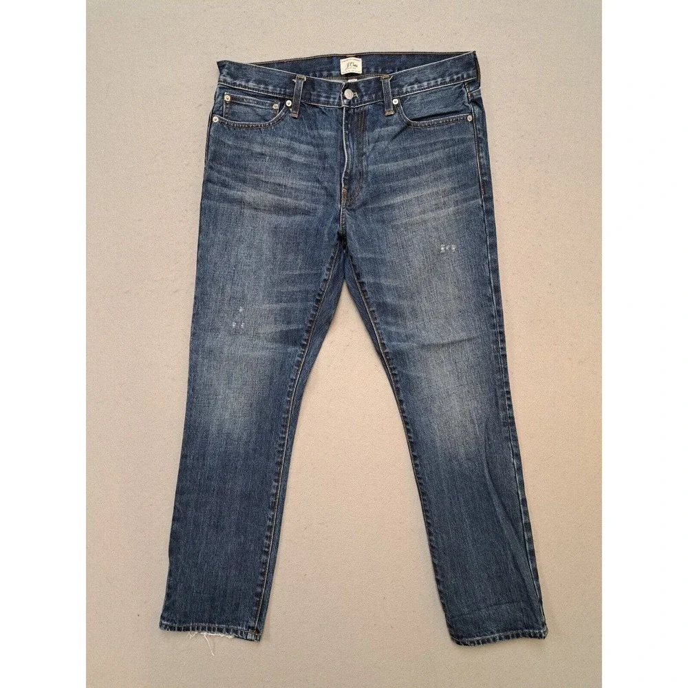 J Crew Pants Mens Blue Denim Jeans Style 770 Straight Men 34x32 (Measures 36x31)